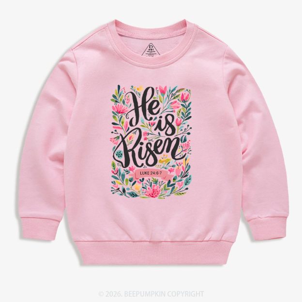 He is Risen Blooming Grace Easter Kid's Sweatshirt