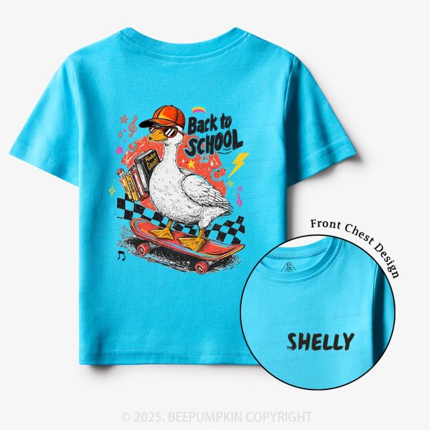 Personalized Funny Skateboard Goose Toddler&Kid's Tees Beepumpkin