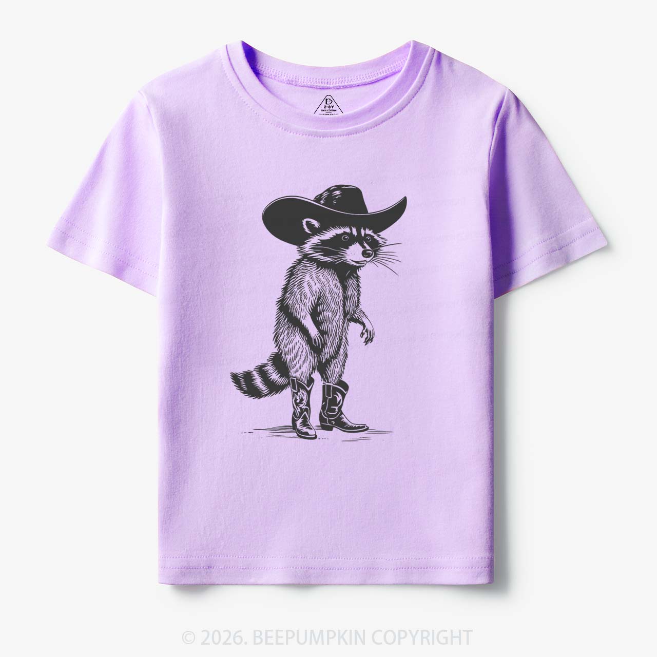 Funny Western Raccoon Cowboy Toddler&Kid's Tees