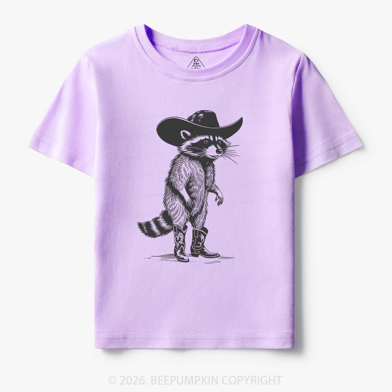 Funny Western Raccoon Cowboy Toddler&Kid's Tees