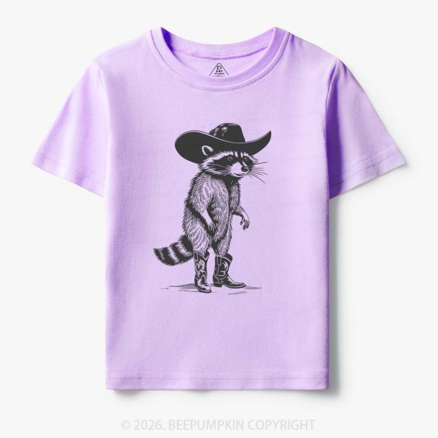 Funny Western Raccoon Cowboy Toddler&Kid's Tees