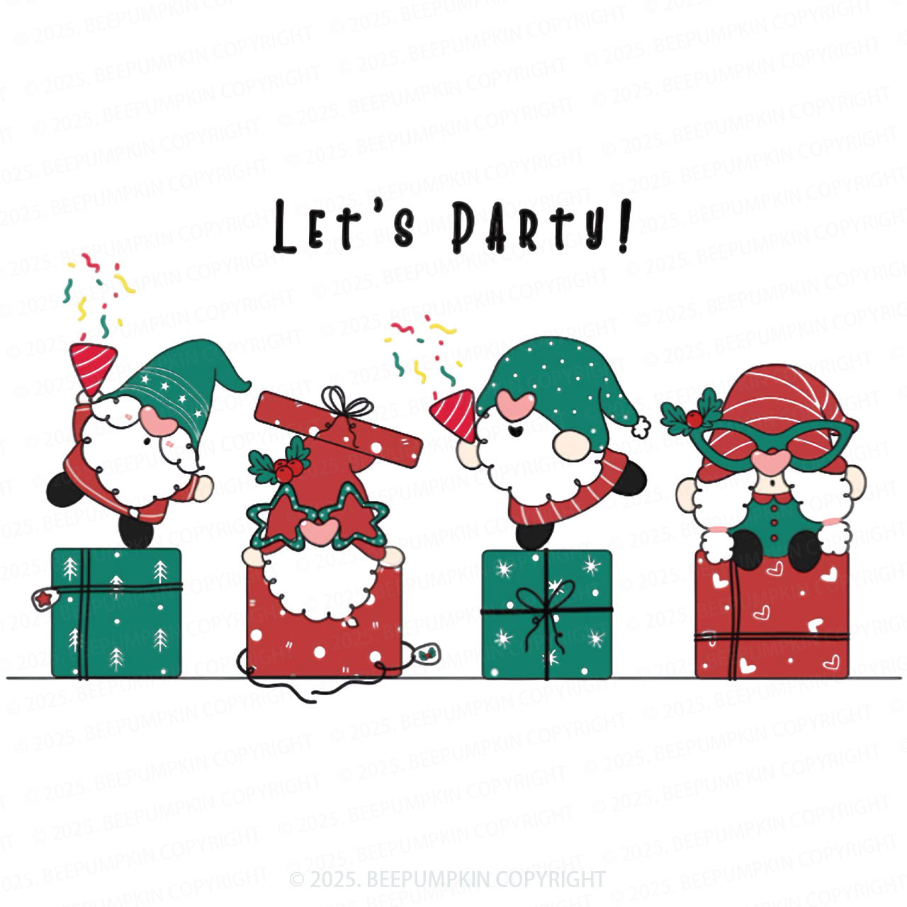 Let's Party Family Matching Gnomes Pajamas Beepumpkin