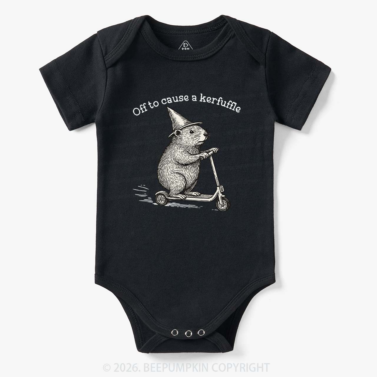 Off To Cause A Kerfuffle Groundhog Scooter Bodysuit