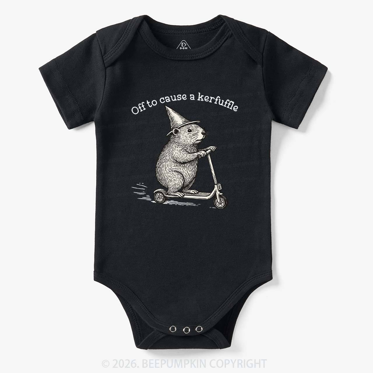 Off To Cause A Kerfuffle Groundhog Scooter Bodysuit