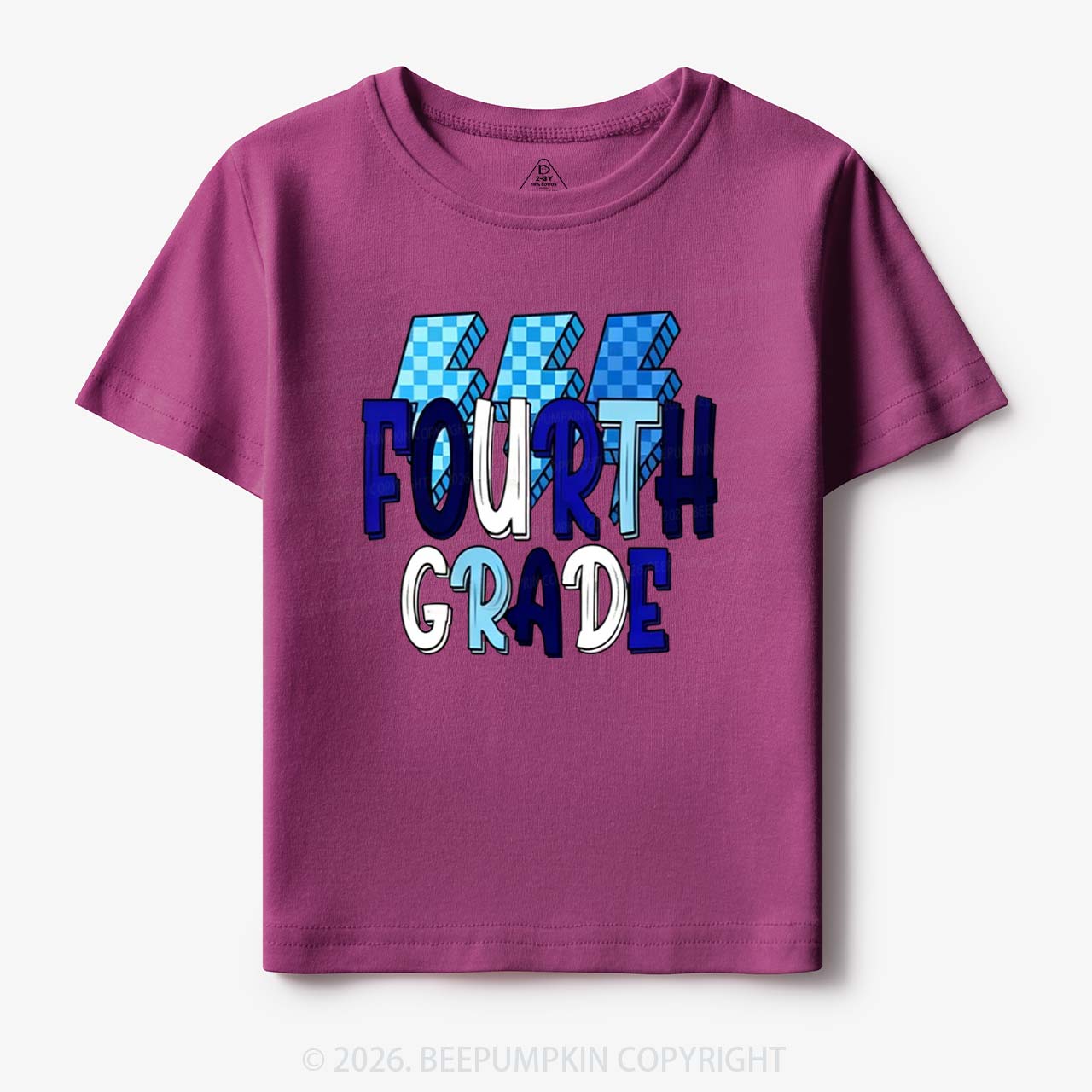 Pixel Blue Checkered Grade Level Toddler&Kid's Tees