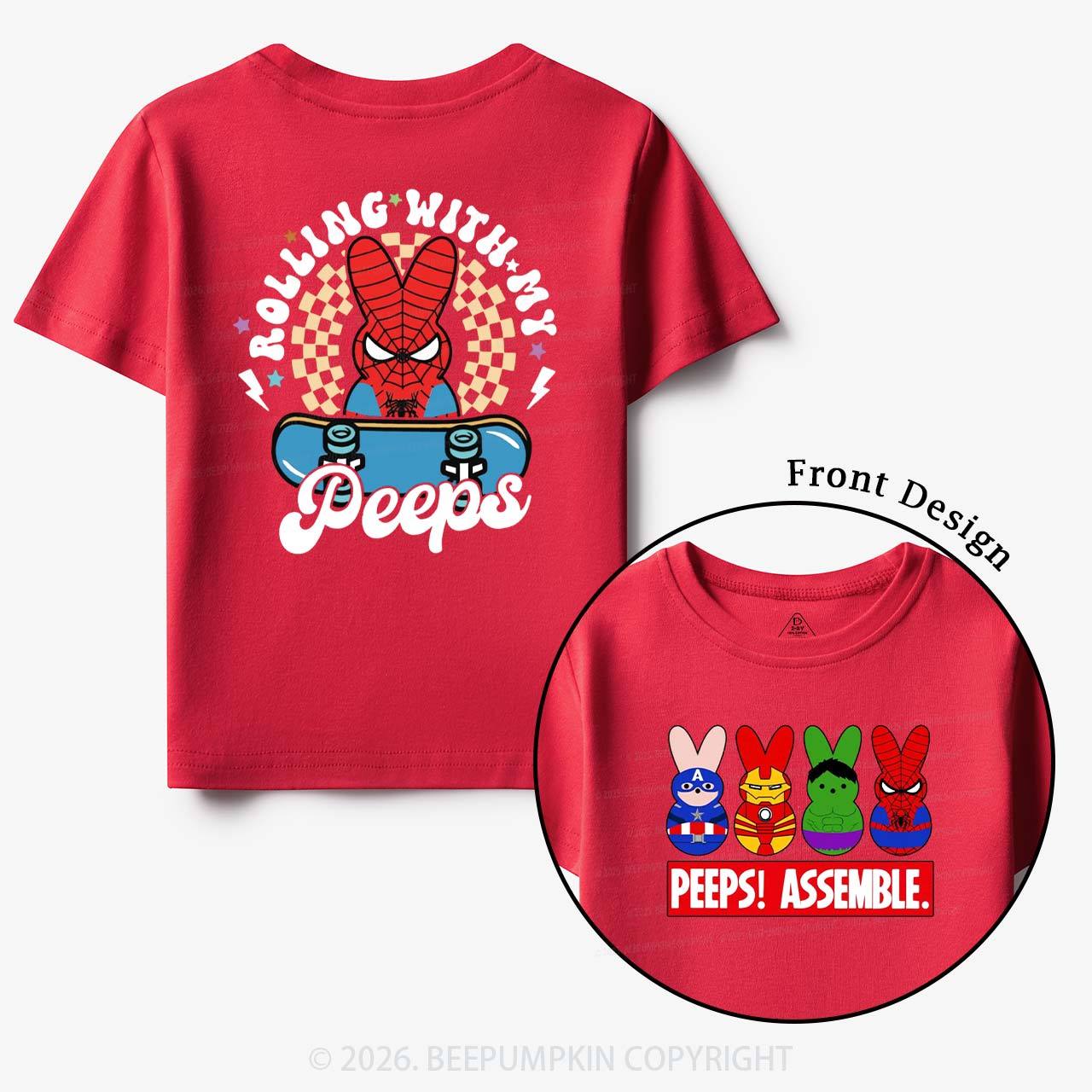 Fun Easter Rolling With My Peeps Squad Toddler&Kid's Tees