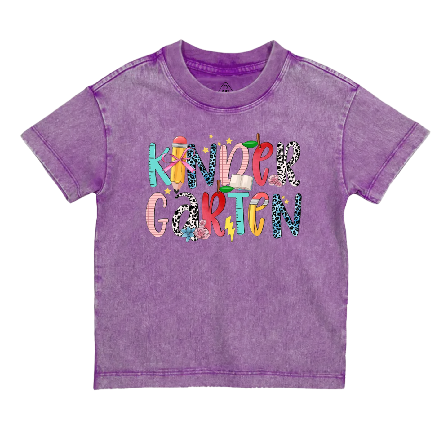 Personalized Colored Letters Toddler&Kids Washed Tees