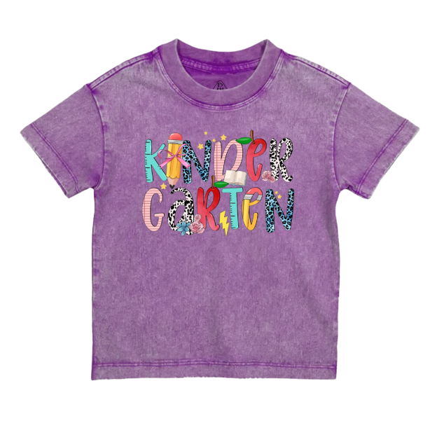 Personalized Colored Letters Toddler&Kids Washed Tees