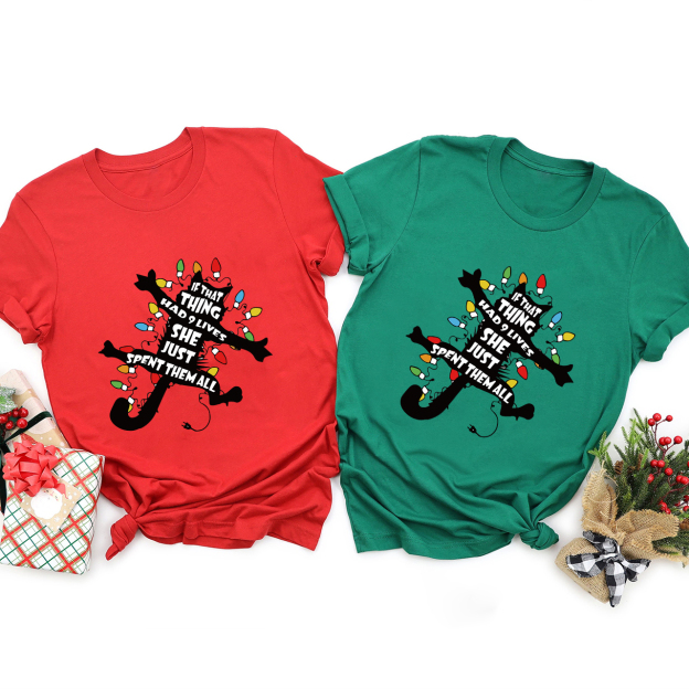 Black Cat Funny Christmas Family Matching Shirt