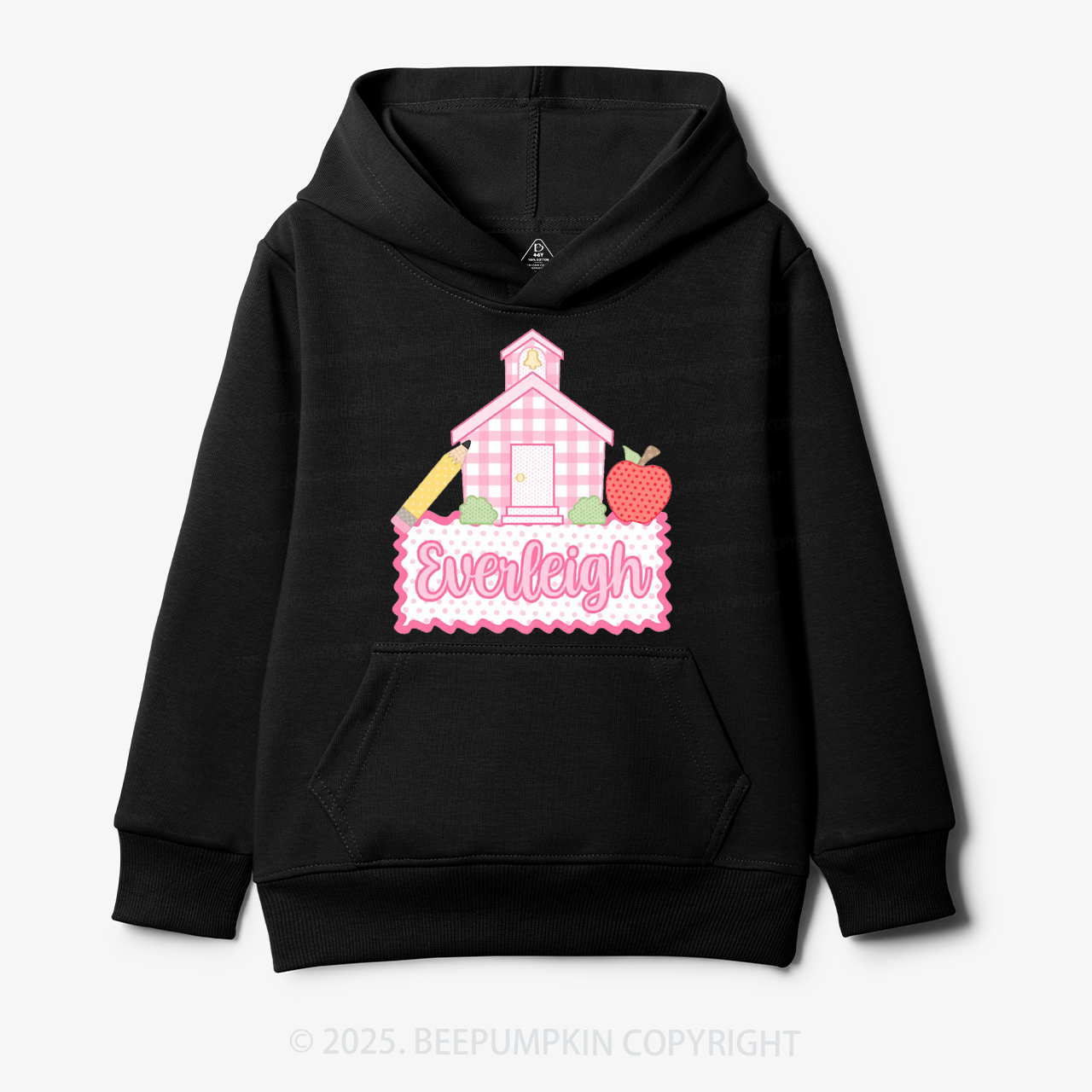 Personalized Pink Schoolhouse Kid's Hoodies Beepumpkin