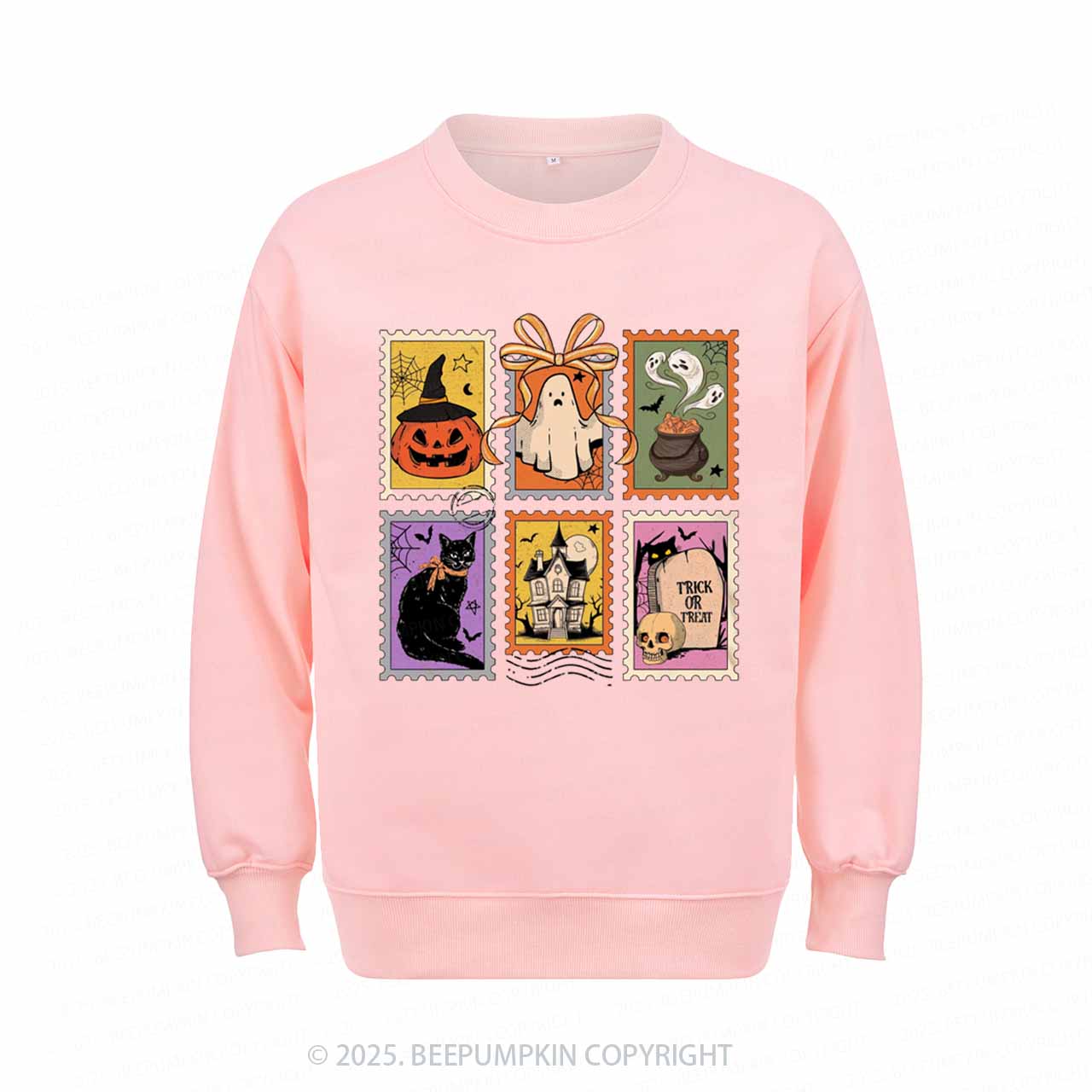 Retro Halloween Cat Ghost Sweatshirt Beepumpkin