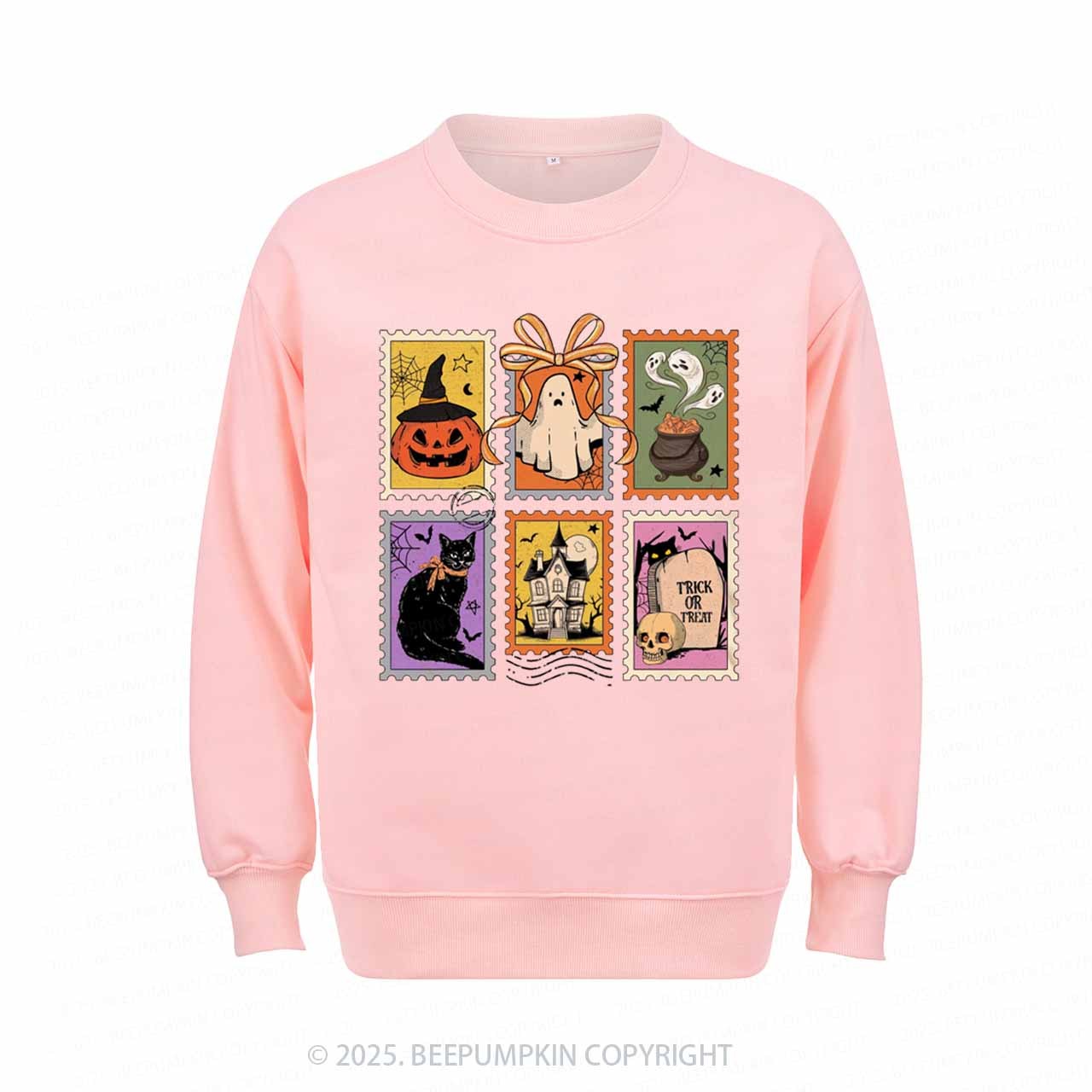 Retro Halloween Cat Ghost Sweatshirt Beepumpkin