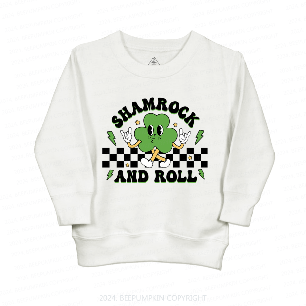 Shamrock And Roll St.Patricks Day Kids Sweatshirt