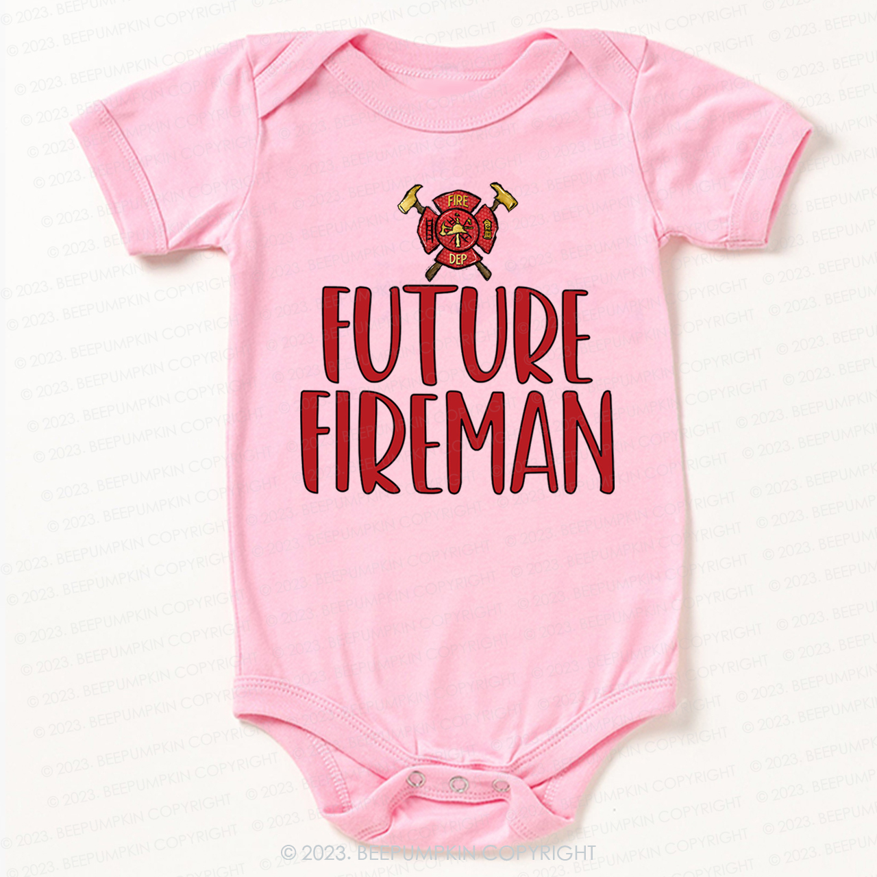 Future Fireman Firetruck Bodysuit For Baby