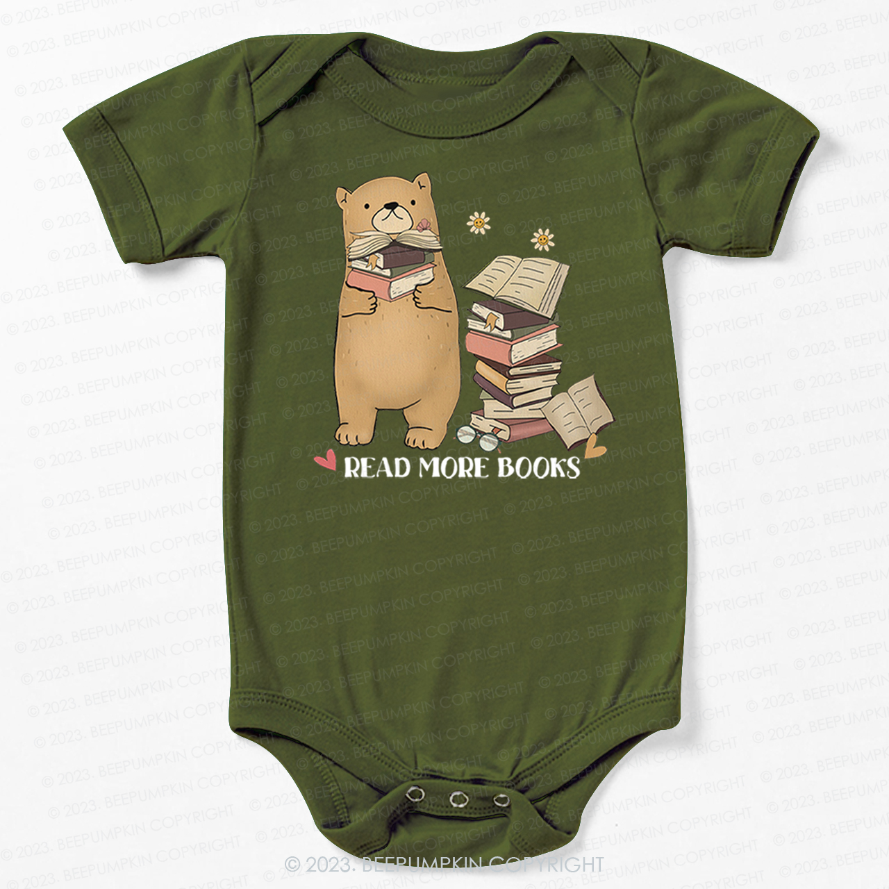 Book Lover Teddy Bear Retro Bodysuit For Baby