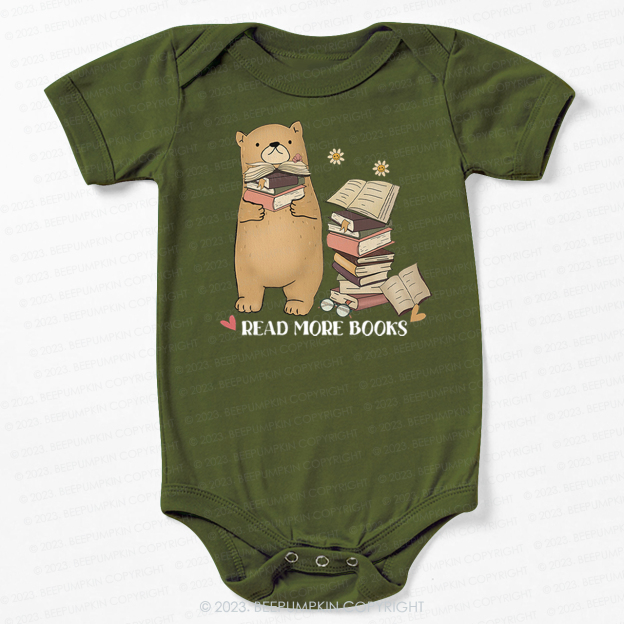 Book Lover Teddy Bear Retro Bodysuit For Baby