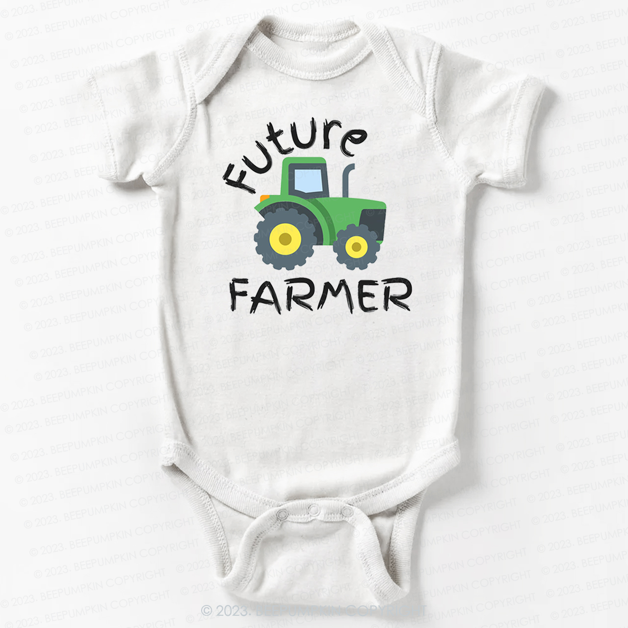 Future Farmer Cute Tractor Bodysuit For Baby
