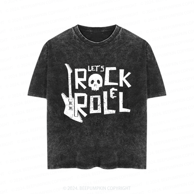 Lets Rock n Roll Toddler&Kids Washed Tees          