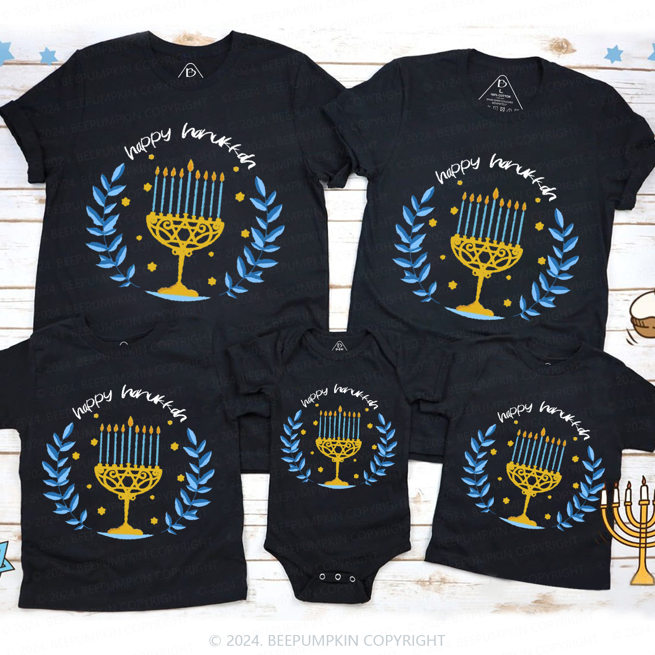 Olive Branch Symbolizes Peace For Hanukkah Family T-Shirts Beepumpkin