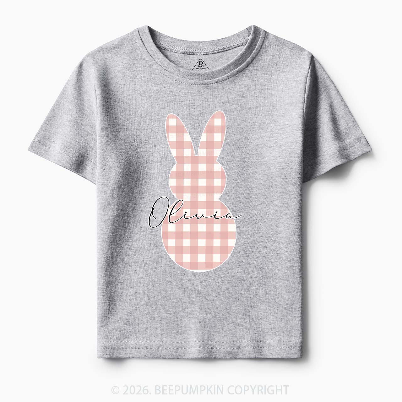 Personalised Easter Petit Gingham Bunny Toddler&Kid's Tees