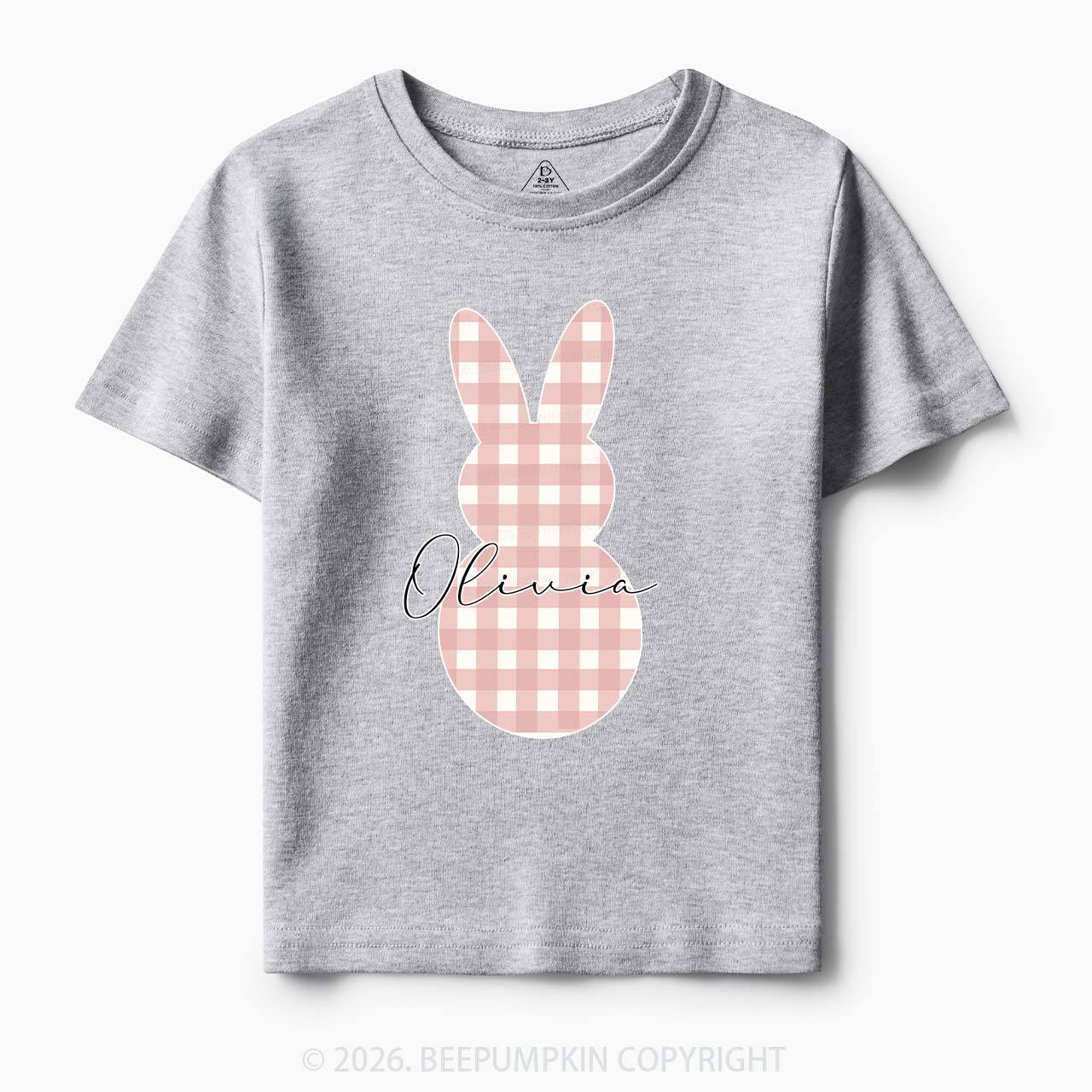 Personalised Easter Petit Gingham Bunny Toddler&Kid's Tees