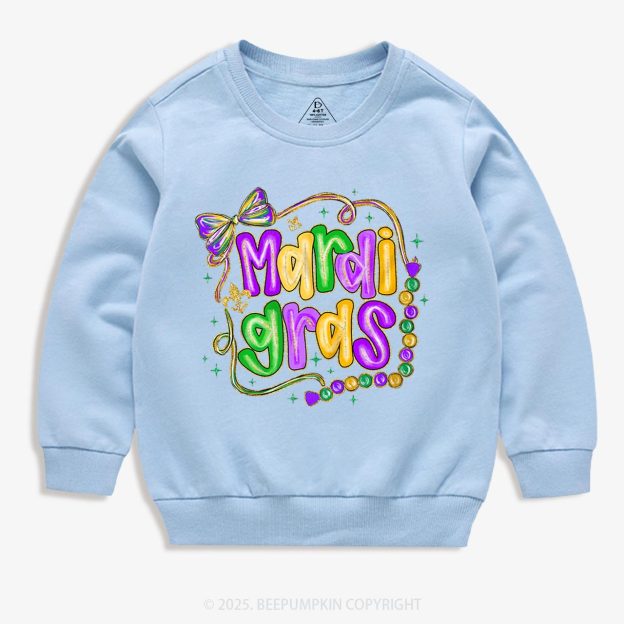 Brushstroke Mardi Gras Kid's Sweatshirt