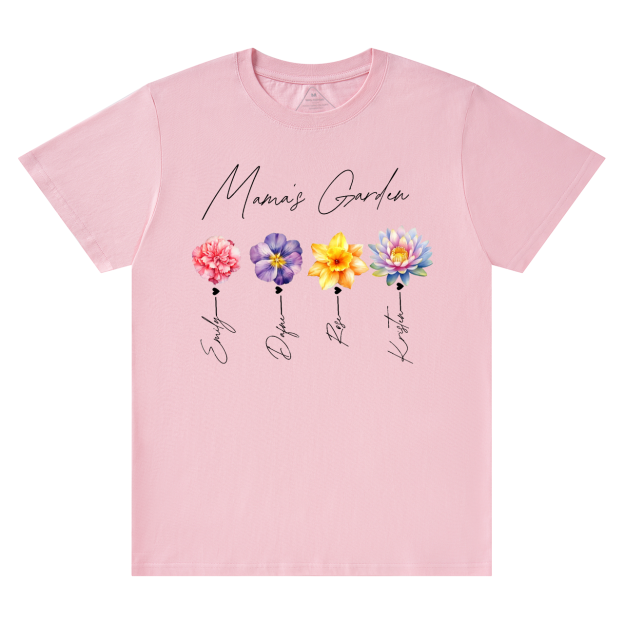 Personalized Kids Name Mama's Garden T-Shirts