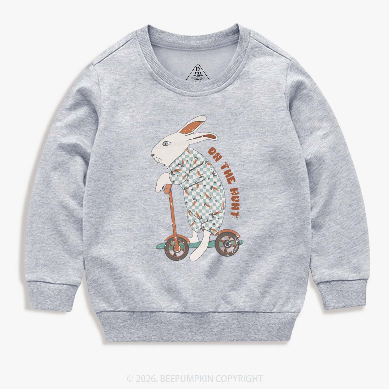 Bunny Scooter On The Hunt For Easter Eggs Kid's Sweatshirt