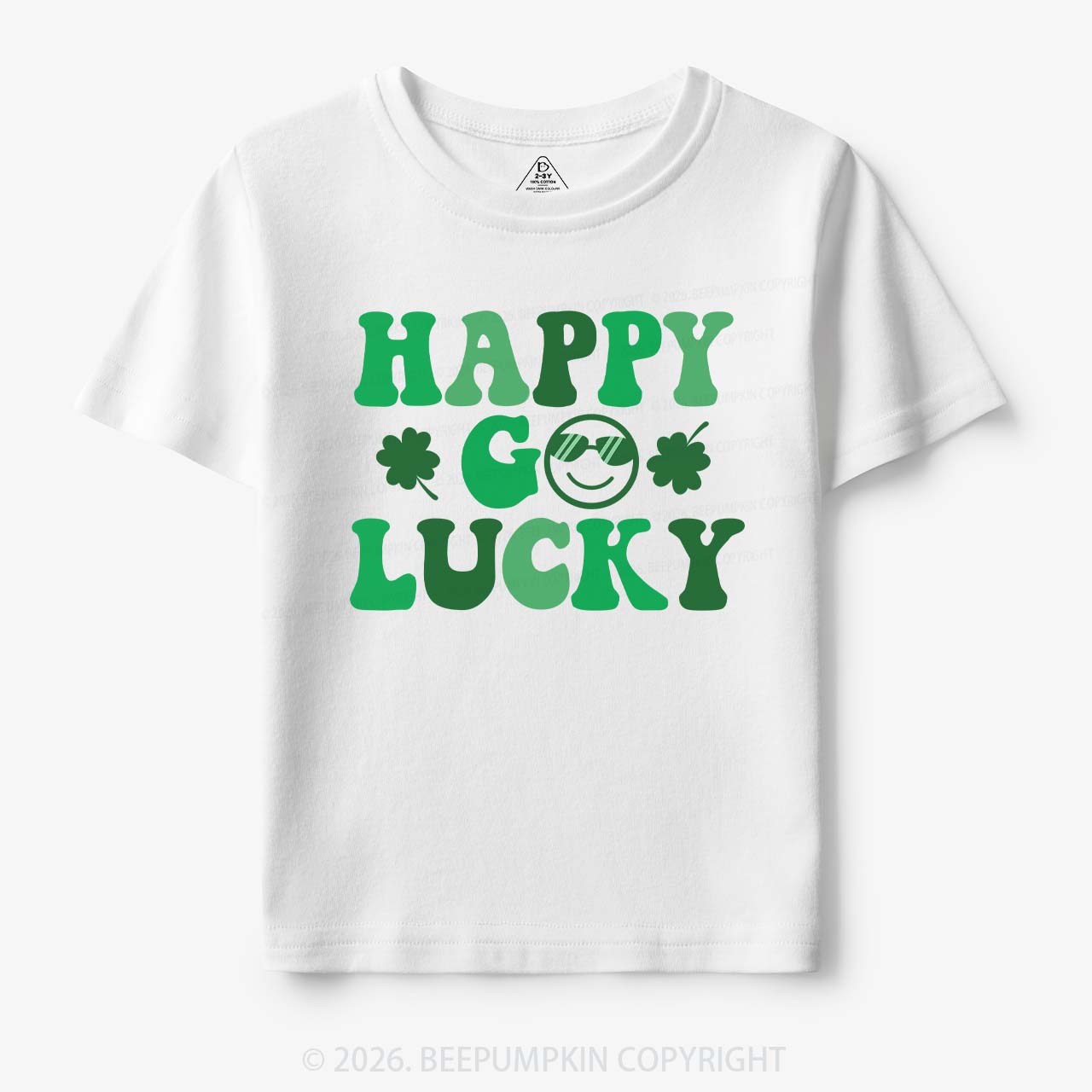 Leaf Happy Go Lucky St.Patricks Day Toddler&Kid's Tees Beepumpkin
