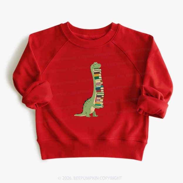 Cute Dinosaur Book Lover Kid's Sweatshirt