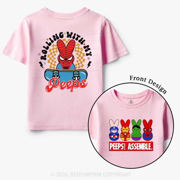 Fun Easter Rolling With My Peeps Squad Toddler&Kid's Tees