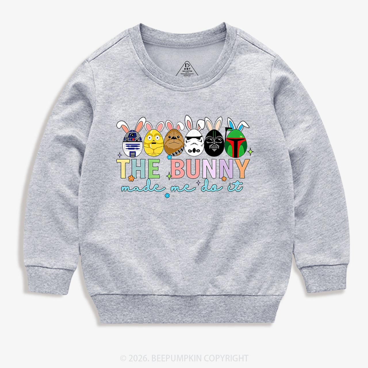 Cute Cartoon Characters Happy Easter Kid's Sweatshirt