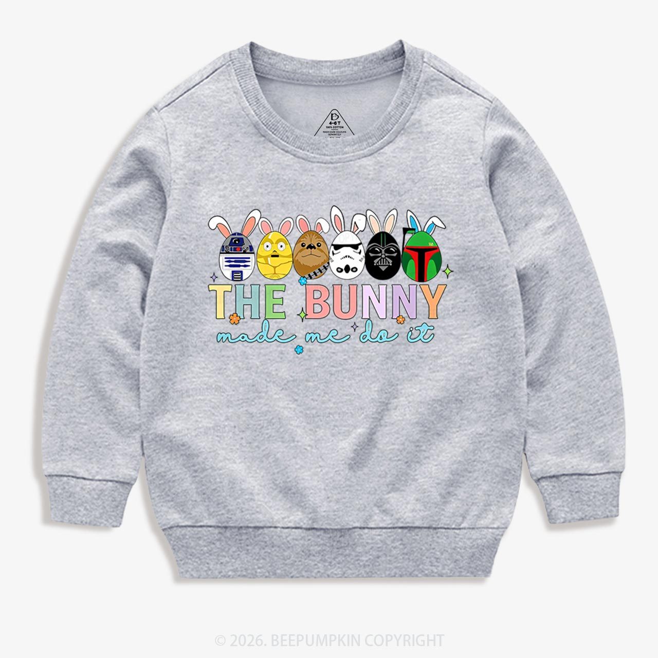 Cute Cartoon Characters Happy Easter Kid's Sweatshirt