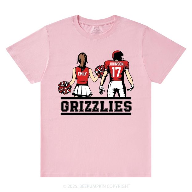 Personalized Football And Cheer Mom T-Shirts Beepumpkin