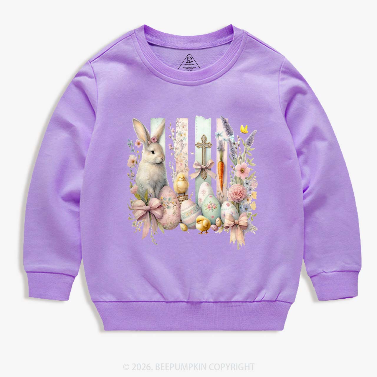 Springtime Faith Bunny Kid's Sweatshirt