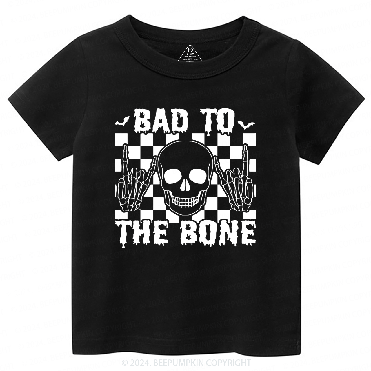 Skull Halloween Shirt-Bad To The Bone Toddler&Kids Tees 