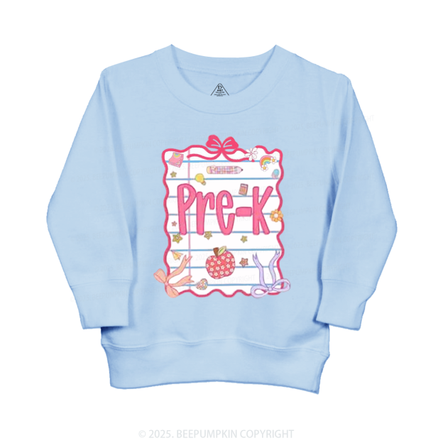 Personalized Pink Bow Grade Kid's Sweatshirt