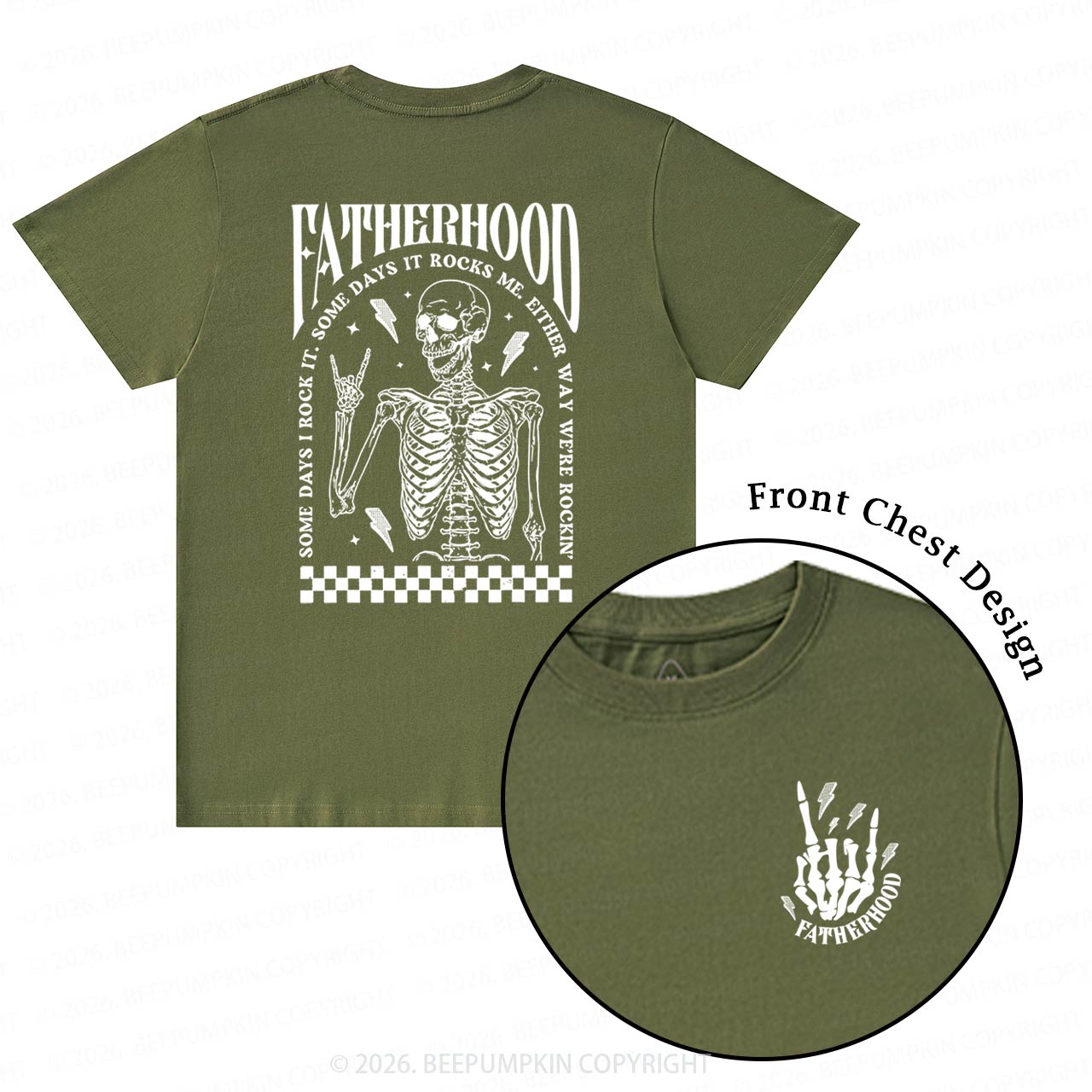 Fatherhood Funny Skeleton Retro T-Shirts