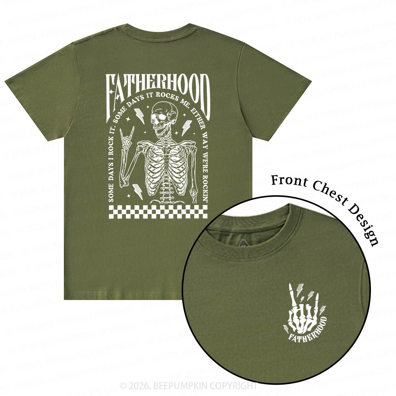 Fatherhood Funny Skeleton Retro T-Shirts