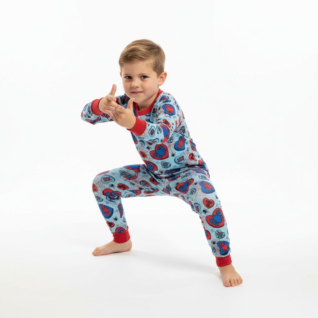 Spider Valentines Two-Piece Pajama Set For Kids