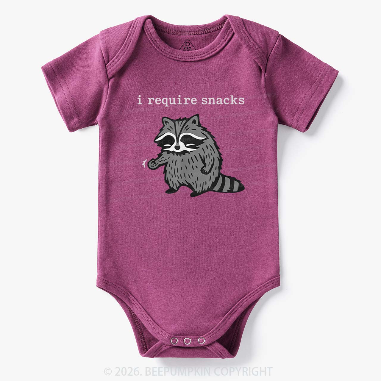 I Require Snacks Raccoon Bodysuit