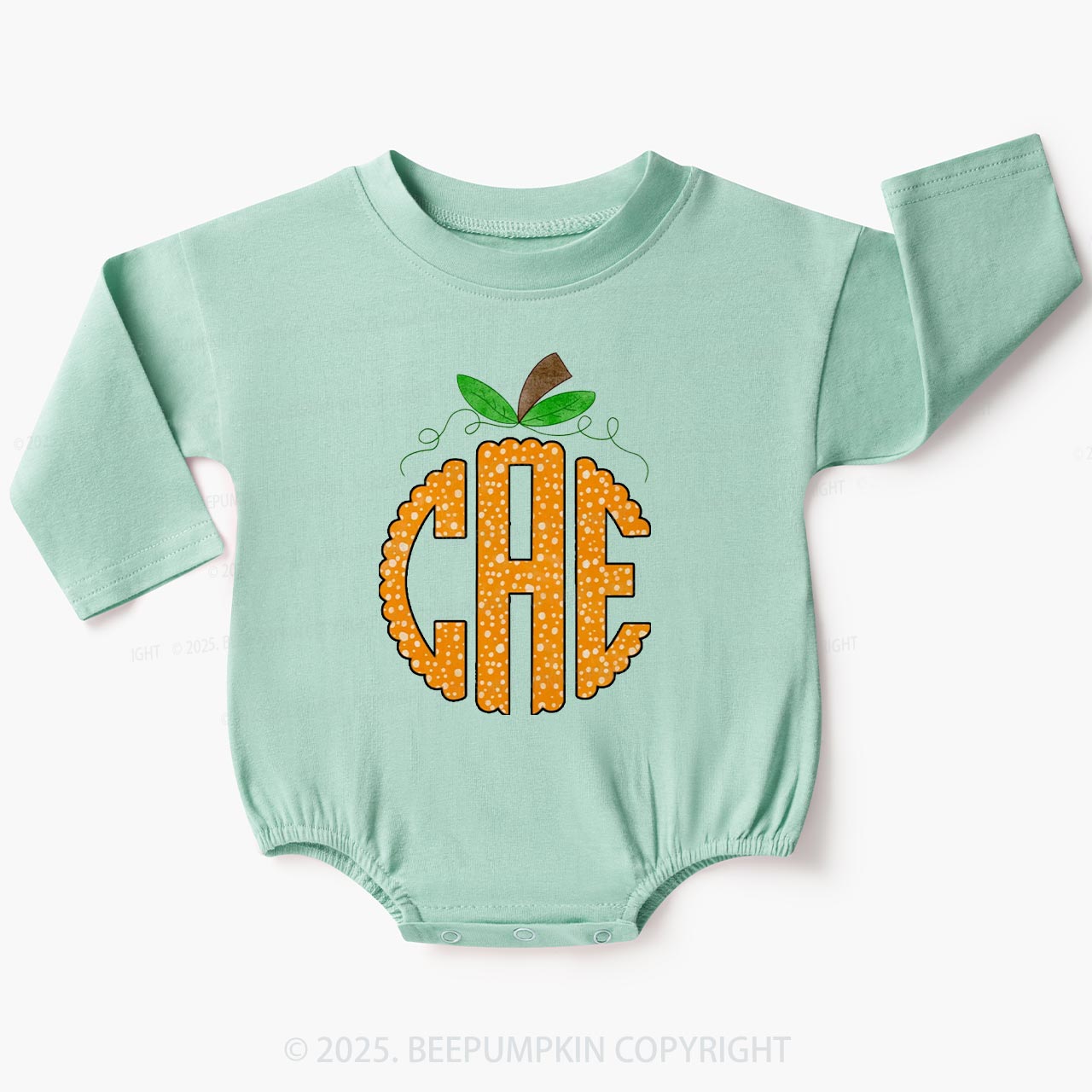 Personalized Initials Fall Baby Bubble Romper Beepumpkin