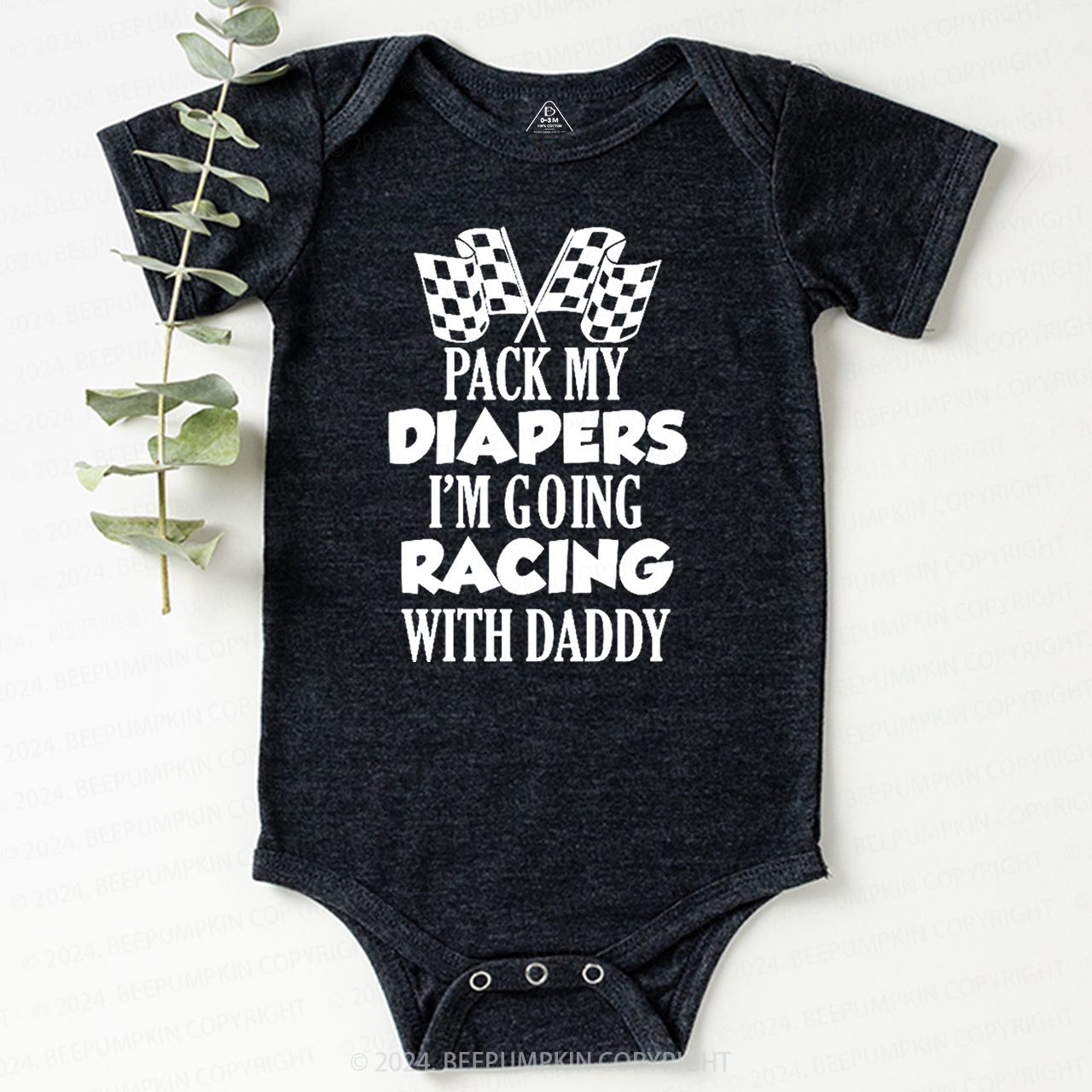 Personalized Pack My Diapers I'm Going Racing With XXX Baby Bodysuit 7
