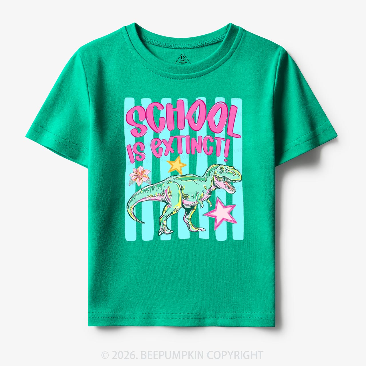 Retro Dinosaur School Is Extinct Last Day Of School Toddler&Kids Shirts