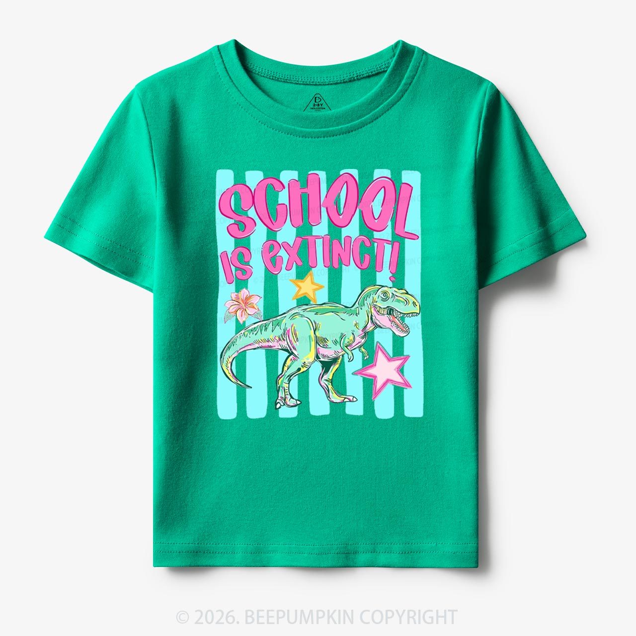 Retro Dinosaur School Is Extinct Last Day Of School Toddler&Kids Shirts
