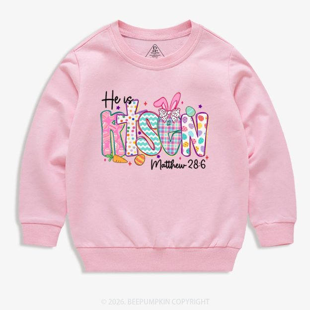 He Is Risen Christian Easter Kid's Sweatshirt