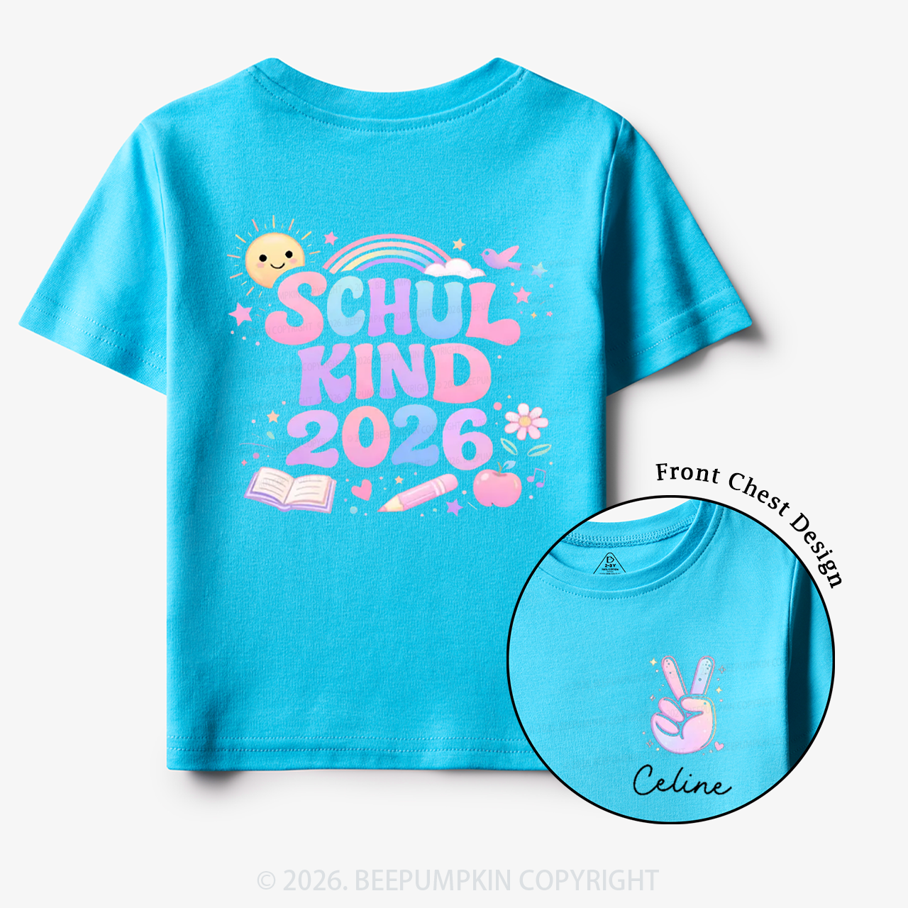 Personalized School Kid 2026 Peace & Sunshine Toddler&Kid's Shirts