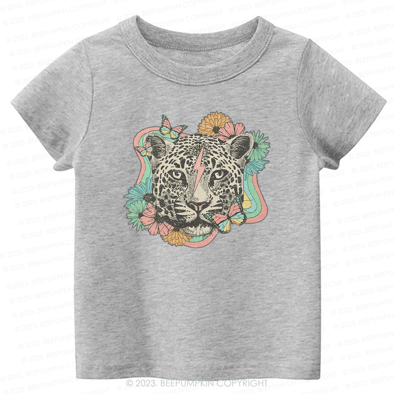 Wild Flower Animal Leopard -Toddler Tees