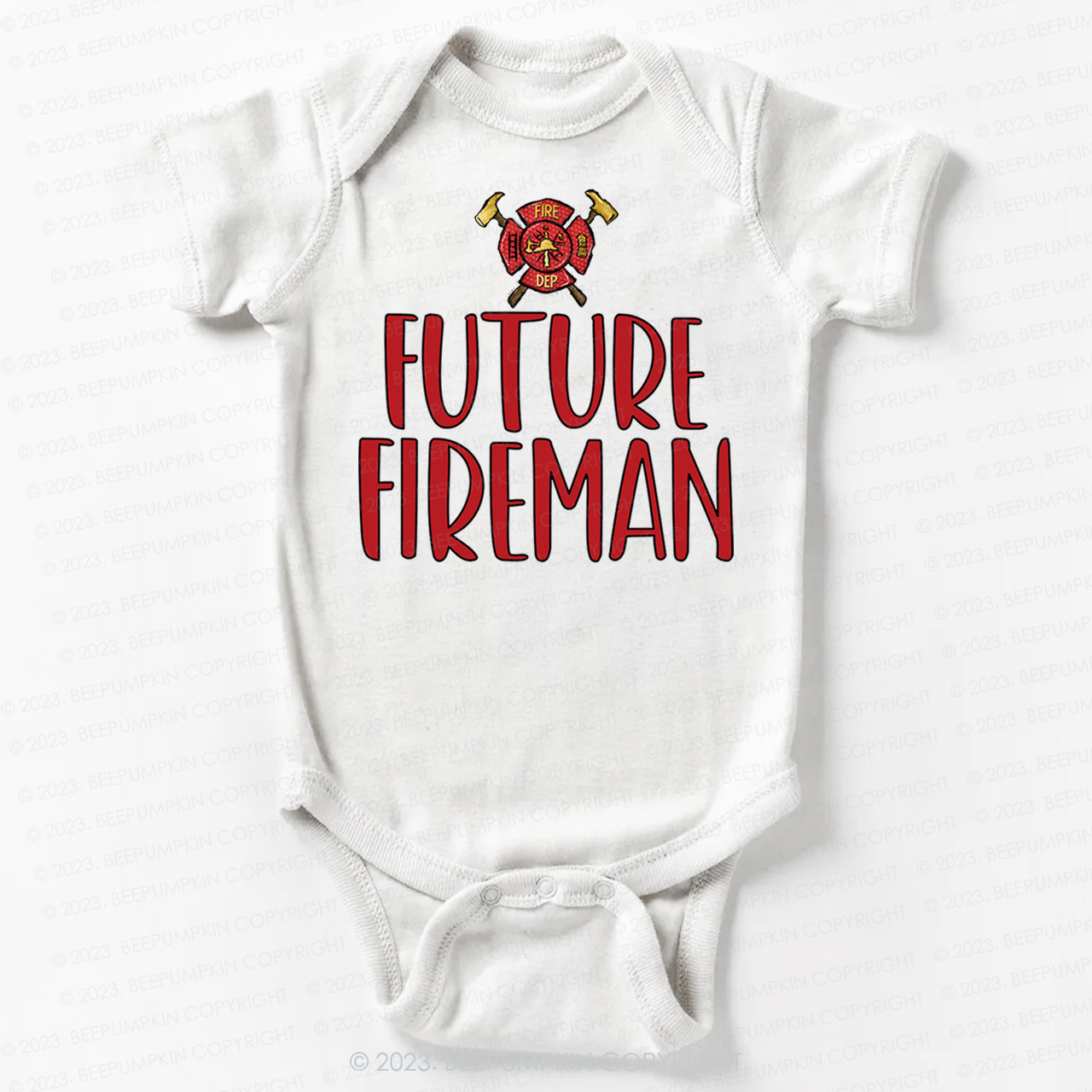 Future Fireman Firetruck Bodysuit For Baby