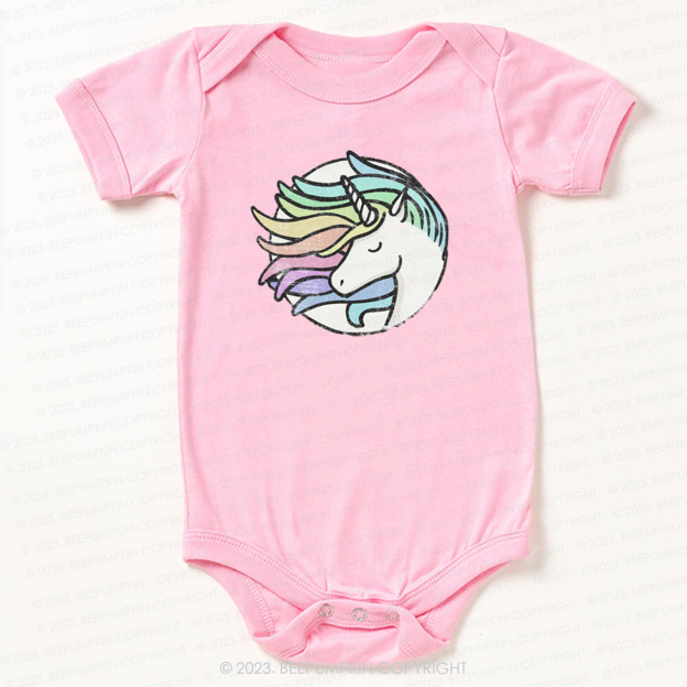 Rainbow Girls Unicorn Bodysuit For Baby